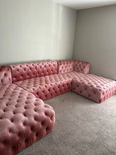 Neva Pink Velvet Double Chaise Sectional