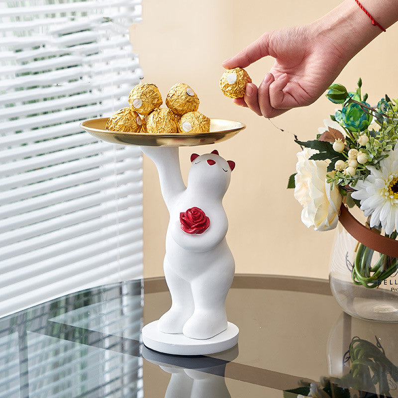 Polar Bear Key Storage Tray Modern Minimalist Living Room Decoration