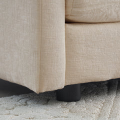 3 Piece Sofa Set With Arm Pillows And Toss Pillows , Sofa Set Include 2- Piece Of Arm Chair And One 2-seat Sofa, Space Saving Casual Sofa Set For Living Room, Beige Chenille