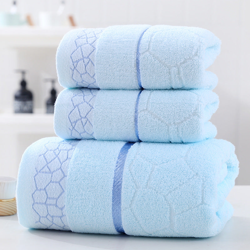 Simple Three-piece Water Cube Towel Set
