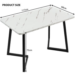 117X68cm Dining Table With 4 Chairs Set, Rectangular Dining Table Modern Kitchen Table Set,Dining Room Chair  Dark Green Velvet Kitchen Chair,Black Table Legs